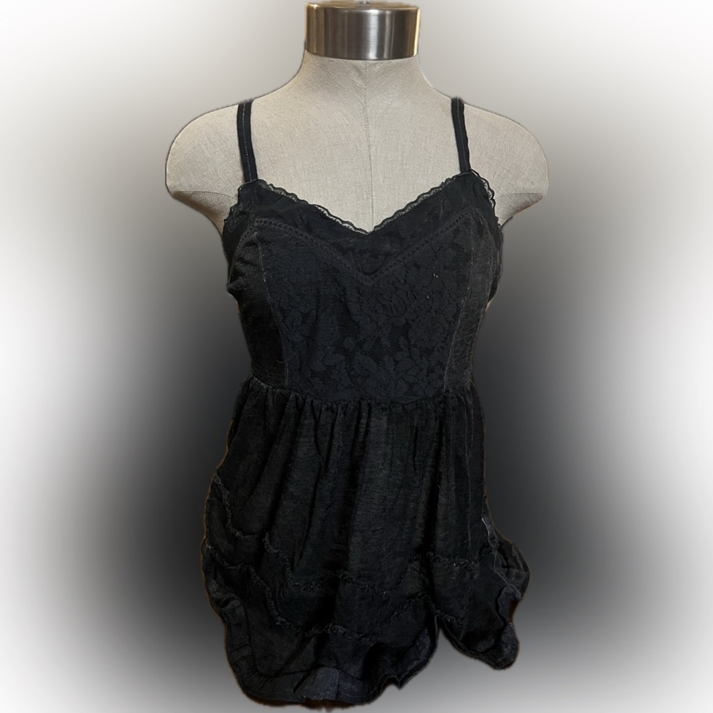 Aeropostale Gray Lace Tunic Sleeveless Size M